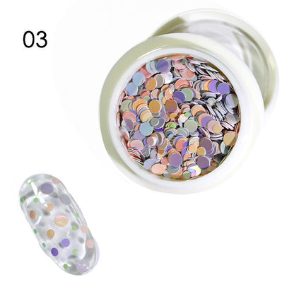 Zhifei nail art mixed color round sequins 6 colors mixed size candy color mixed colorful round nail art sequins