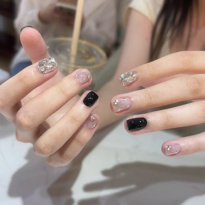 Douyin hot-selling hand-made wearable nail art nail tips French gradient cat's eye high-end nail stickers finished product is detachable