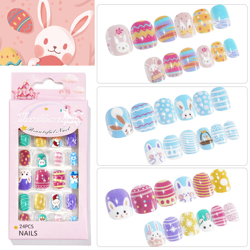 Nail art wearable nail tips cute Easter children's nail tips wearable nail tips patches fake nails finished nail tips