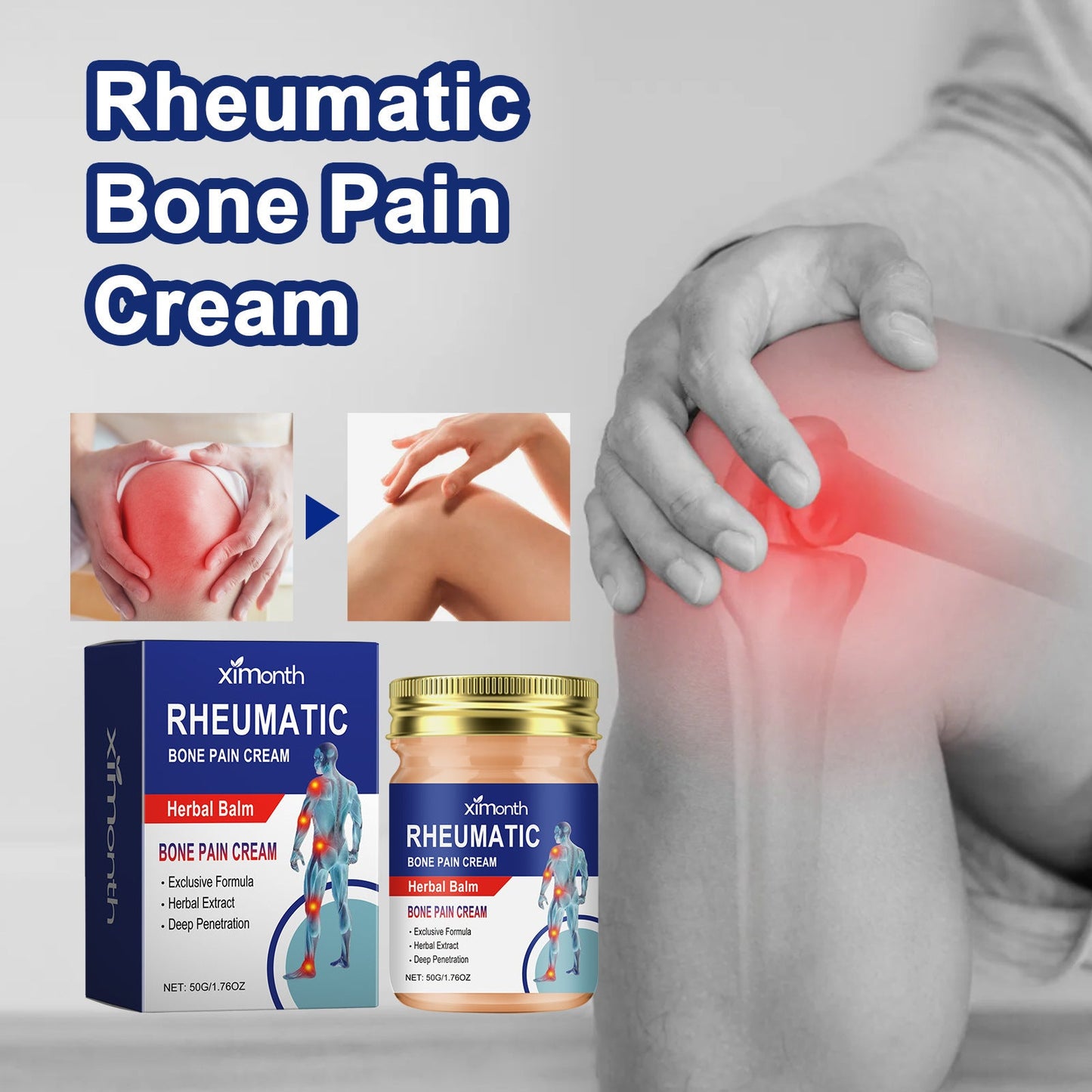 Ximonth herbal joint care cream relieves body cervical vertebrae, shoulders, lumbar vertebrae, knee joints and tendons pain cream 