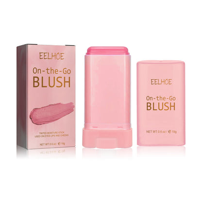 EELHOE Blush Stick ការតុបតែងមុខបីវិមាត្រ និងធ្វើឱ្យការតុបតែងមុខអាក្រាតកាយធម្មជាតិមិនជ្រាបទឹក ស្តើង និងមានមុខងារច្រើនមុខ 