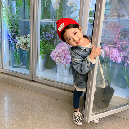 Korean children's clothing 2023 autumn new boys and girls denim jackets for small and medium-sized children's children's fashionable denim jackets tops