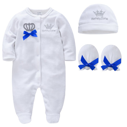 Amazon newborn clothes 3-piece set spring and autumn new arrival boy long-sleeved suit 0-1 year old baby jumpsuit cross-border