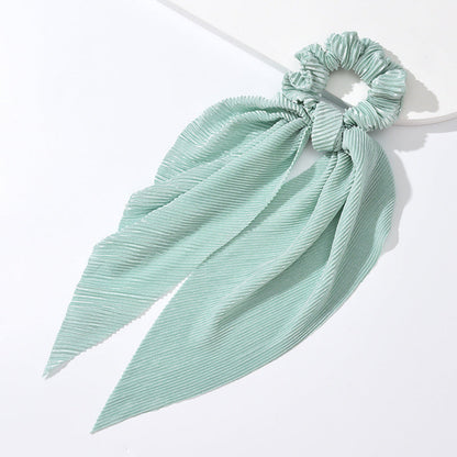 Factory direct sales, cross-border hot selling, wrinkled ribbon hair ring, Korean style, simple solid color hair band hair accessories