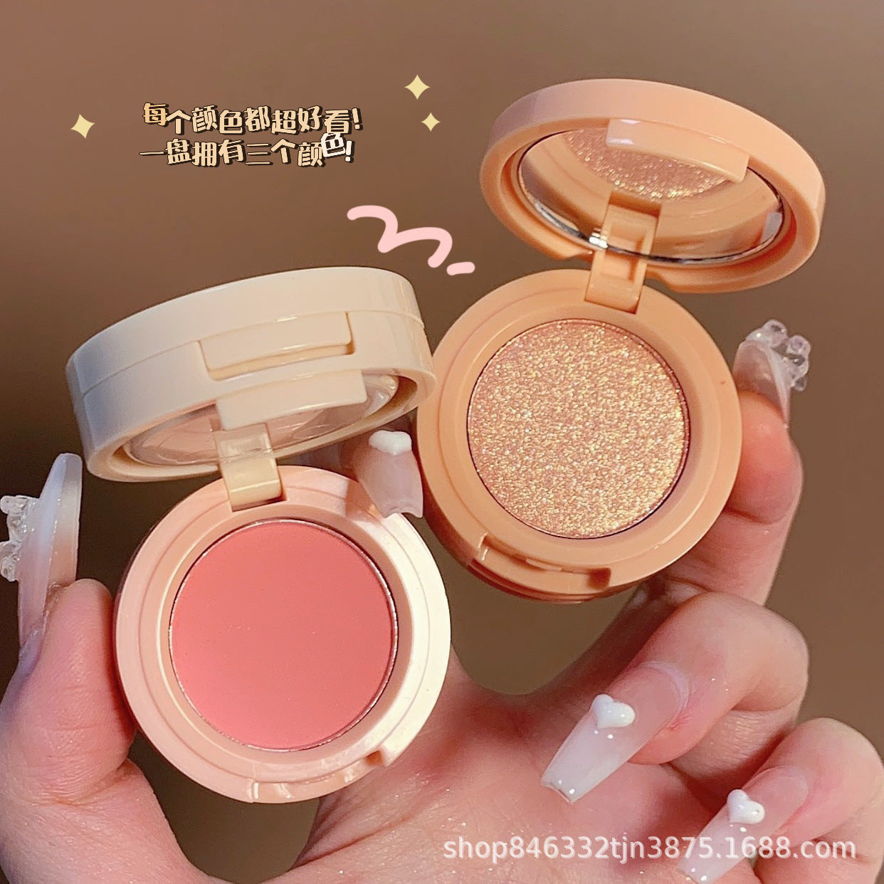 Factory direct sales Misslara blush natural highlight repair three-layer 3in1 integrated tray cross-border European and American makeup