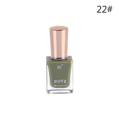 bk summer new style net red 36 colors fashion oily nail polish can not be peeled off without baking long-lasting not easy to fall off white wholesale