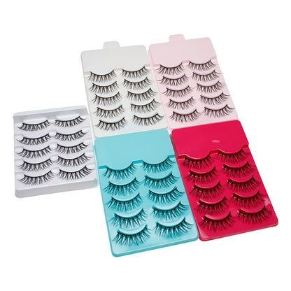 DINGSEN false eyelashes factory cross-border A20 five pairs of eyelashes little devil messy eyelashes candy color packaging