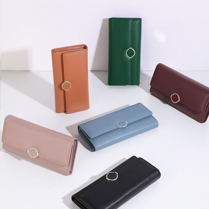 perfect for you new style ladies wallet long trifold large capacity multi-card slots fashion pu clutch bag 