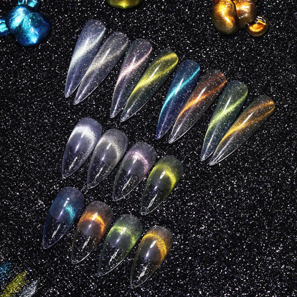 Internet celebrity new nail crystal cat's eye powder solid magic mirror powder 9D nail cat's eye powder nail special nail glitter powder