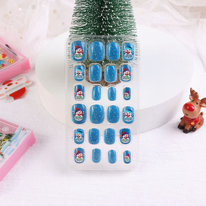 Children's nail stickers baby toddler boys and girls cartoon princess nail stickers jelly glue Christmas wear nails 