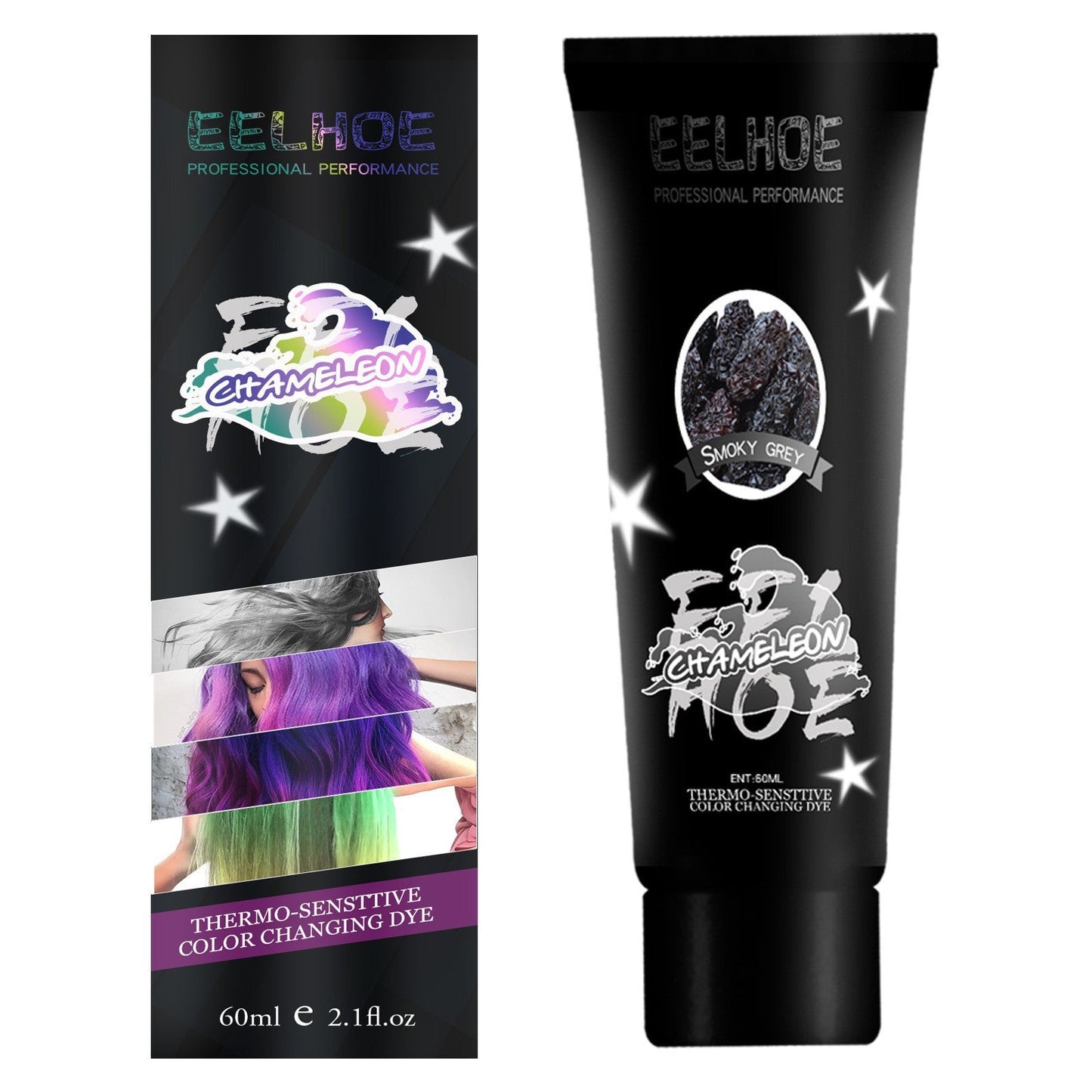 EELHOE Gradient hair coloring agent is gentle on hair and does not damage hair or scalp. It is easy to change hair color. 