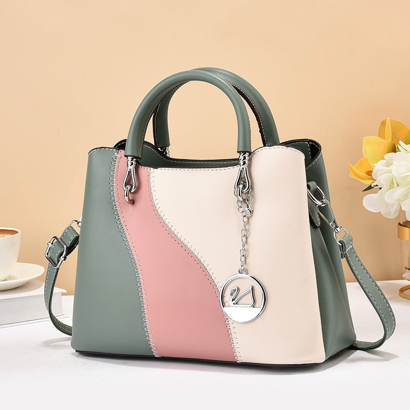 2024 autumn and winter new style bags for women color matching handbags large capacity trendy fashion shoulder messenger bag one piece 