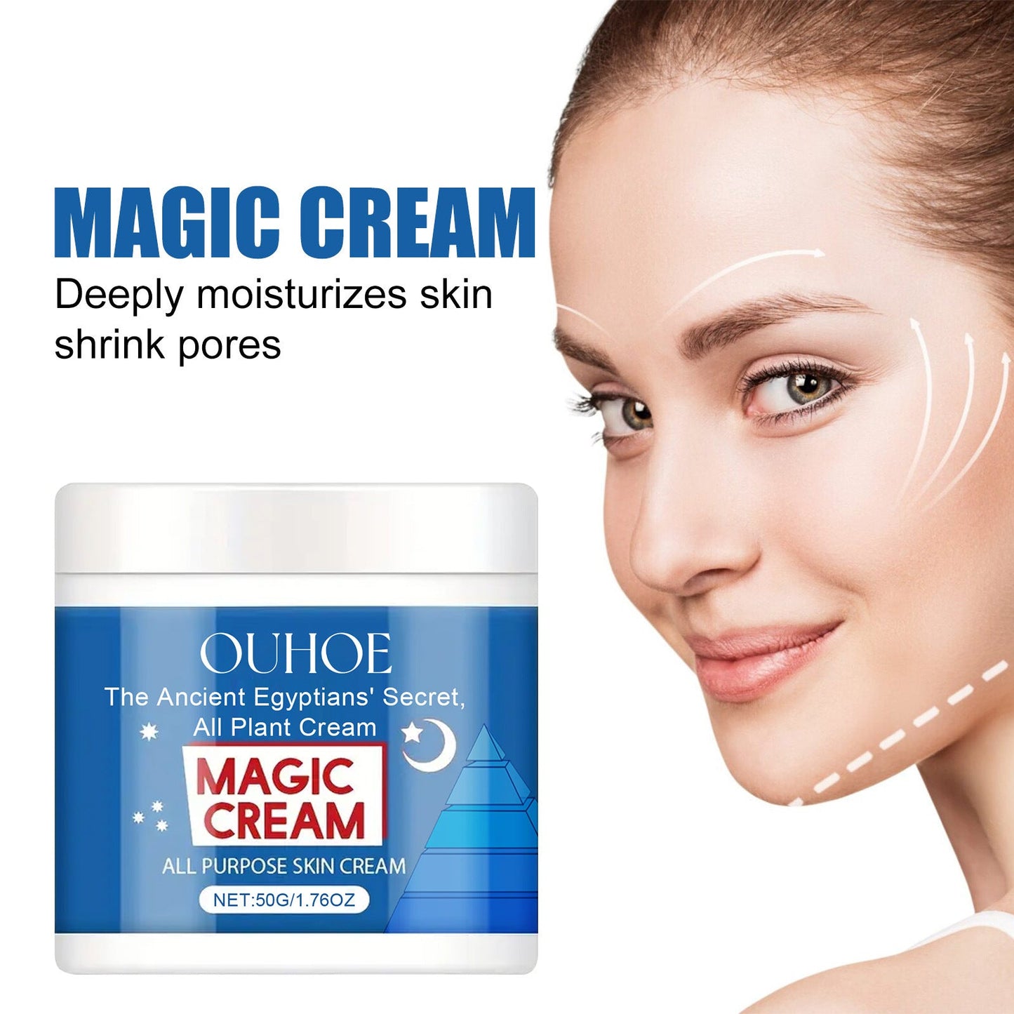 OUHOE Deep Moisturizing Cream nourishes, moisturizes, brightens and beautifies the skin, improves dullness, deeply hydrates and tightens the skin 