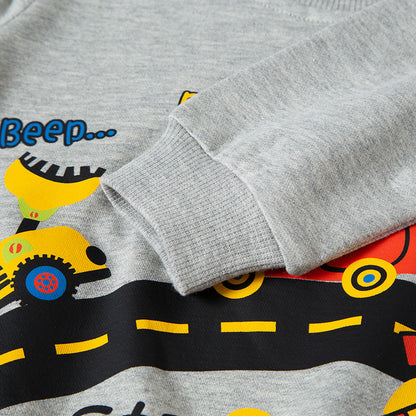 be top children's clothing 2024 new autumn children's cartoon sweatshirt boy round neck casual sweater one piece delivery