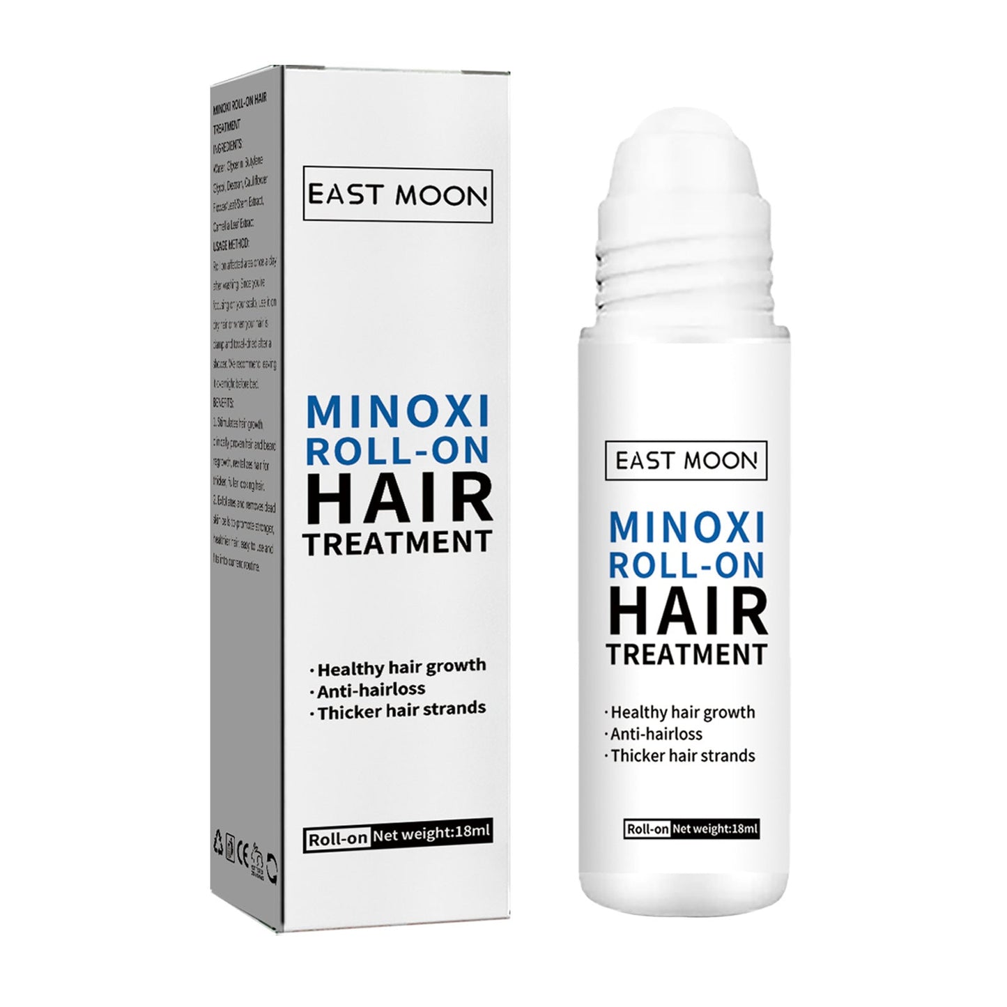 ប្រេងលាបសក់ East Moon Roll-on ផ្តល់សំណើមដល់សក់ ពង្រឹងសក់ ជួសជុលសរសៃសក់ ព្យាបាលសក់ក្រាស់ 