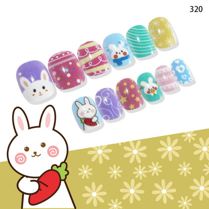 Nail art wearable nail tips cute Easter children's nail tips wearable nail tips patches fake nails finished nail tips