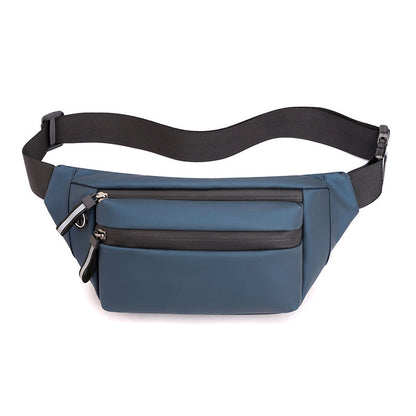 New Men's Waist Bag Leisure Water-Repellent Chest Bag Multi-layer Large Capacity Shoulder Bag Simple Solid Color Messenger Bag Wholesale 