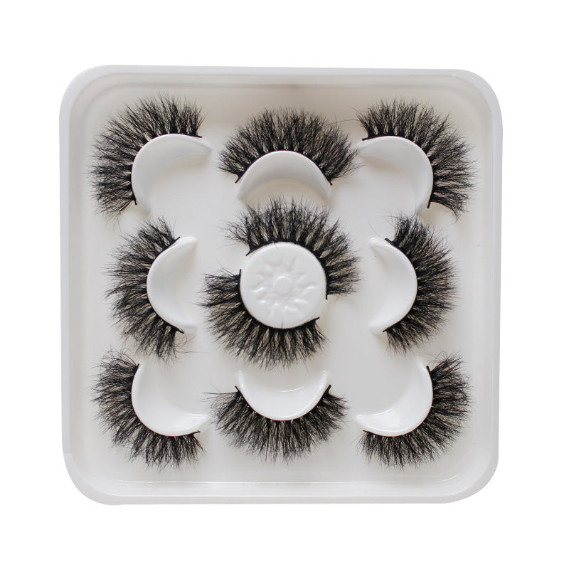 Dingsen false eyelashes factory cross-border stable supply fried hair series a total of 5 pairs of natural thick large curvature