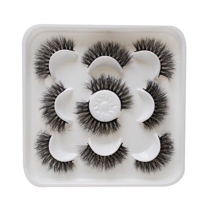 Dingsen false eyelashes factory cross-border stable supply fried hair series a total of 5 pairs of natural thick large curvature