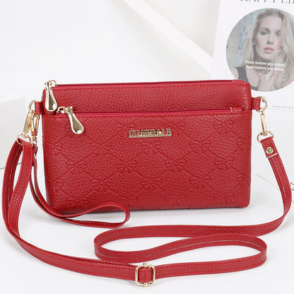 Women's bag new style shoulder bag soft leather mobile phone bag fashion messenger bag women simple handbag Korean style women's small square bag 