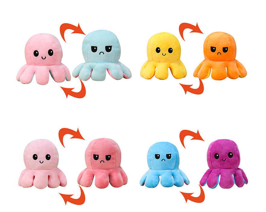 Cross-border hot selling reversible octopus toy doll double-sided reversible octopus plush toy reversible octopus doll