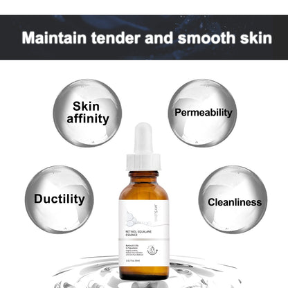 Jaysuing Retinol 0.5% Squalane Essence Lightens Wrinkles, Spots, Dark Spots, Moisturizing and Brightening Essence 