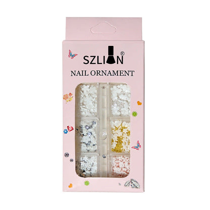 Internet celebrity popular five-petal flower nail art accessories 2023 mixed flowers new three-dimensional small flower nail diamond accessories