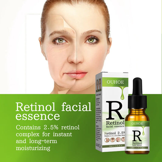 OUHOE Retinol Essence បំបាត់ផ្នត់ nasolabial ស្នាមជ្រួញជុំវិញភ្នែក ប្រឆាំងភាពជ្រីវជ្រួញ បន្តឹងស្បែក ភ្លឺ និងរលោង។ 