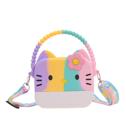 Children's Silicone Shoulder Bag New Style Girls Coin Purse Cartoon Cute Messenger Bag Accessories Children's Bag Wholesale