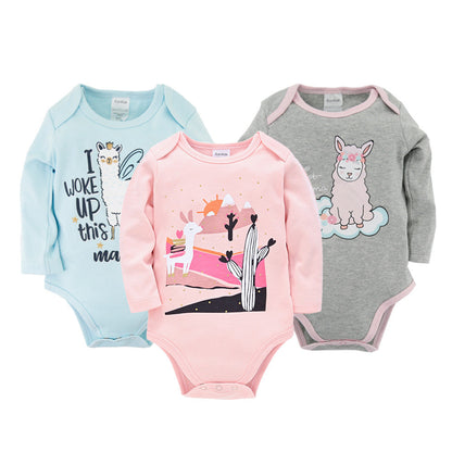 Newborn baby clothes 3-piece set Amazon long-sleeved European and American baby clothes for boys 0-2 years old baby pajamas cross-border