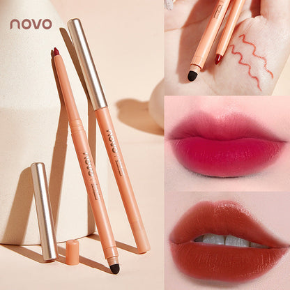 NOVO velvet matte silky lip liner 3-dimensional lip liner matte matte beginner waterproof ក្រែមលាបបបូរមាត់ ជាប់បានយូរ មិនប្រតាក 