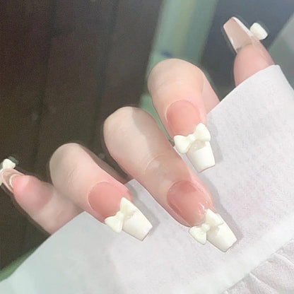 Internet celebrity hot-selling handmade wearable nails wholesale French short nail art patches nude color broken diamond finished nail pieces jelly glue