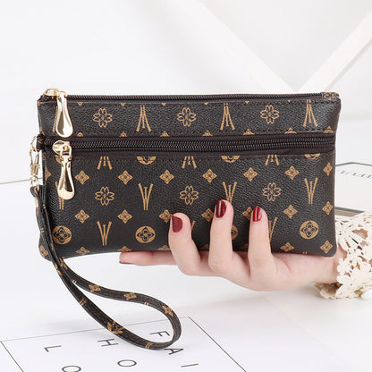 Clutch bag 2024 new style women's wallet fashionable and versatile casual mobile phone bag women's coin purse simple small square bag 