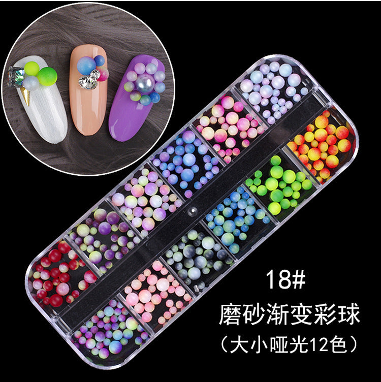 Nail accessories rhinestones flat bottom diamonds hollow rivet nail stickers diamond sequins colored diamonds flat bottom pearl shell pieces Japanese style