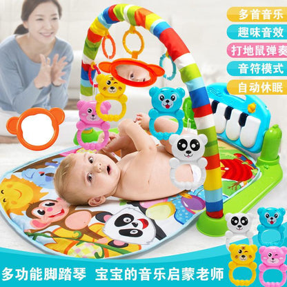 Spot cross-border hot-selling baby foot piano toy with music fitness frame newborn baby fitness equipment wholesale