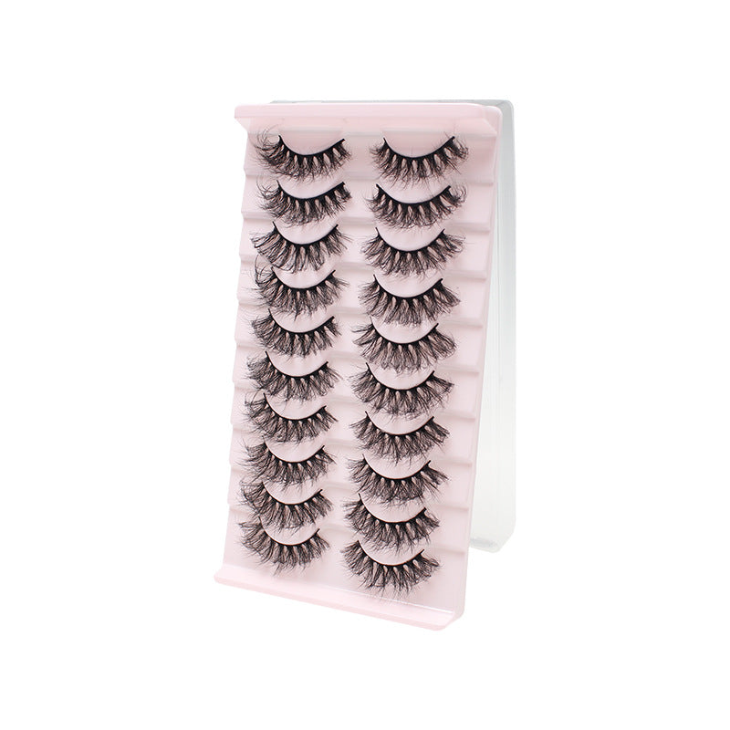 DINGSEN false eyelashes factory cross-border stable supply explosive style 10 pairs set thick natural curling nude makeup style