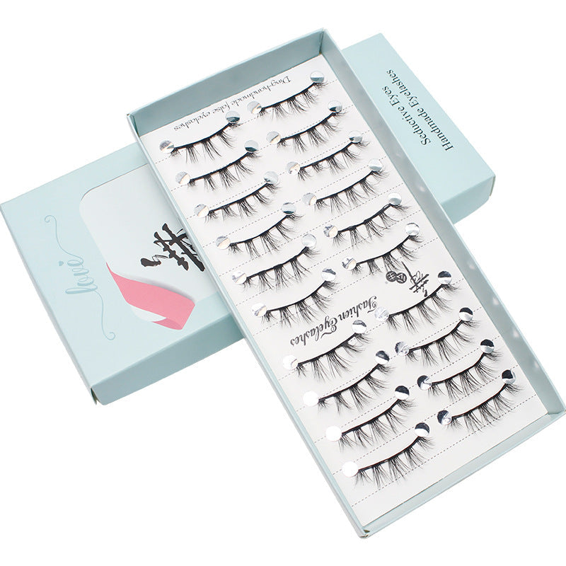 False Eyelash Sticker Fairy រោមភ្នែកបែបធម្មជាតិ 10 គូក្នុងមួយប្រអប់​ ស្រាលស្រួលពាក់