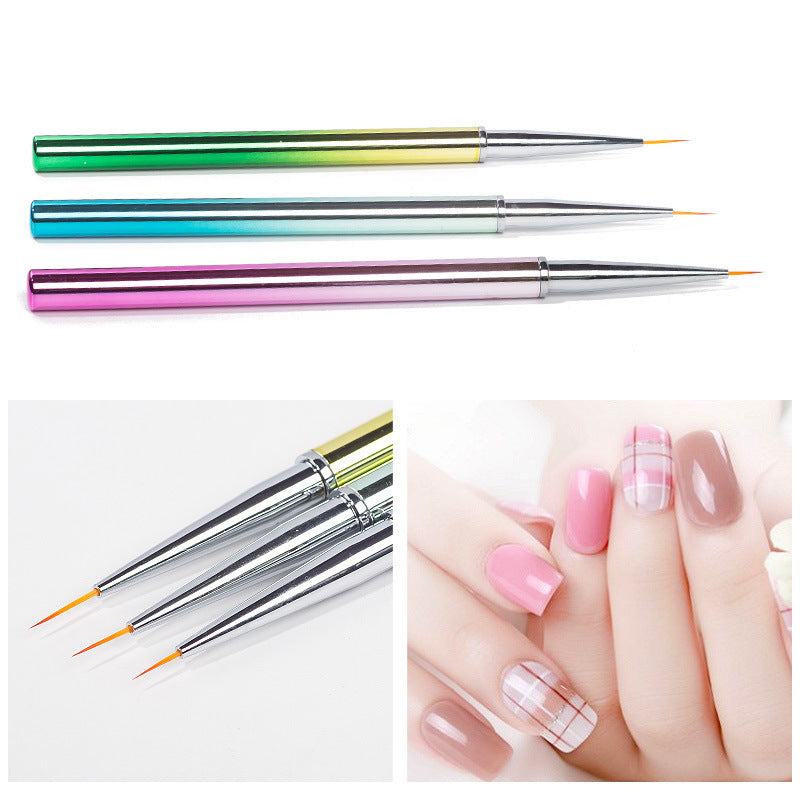 3 Gradient Gold Fishtail Line Pens Nail Art Drawing Line Pens Drawing Pens Small Brush Painting Pen Set