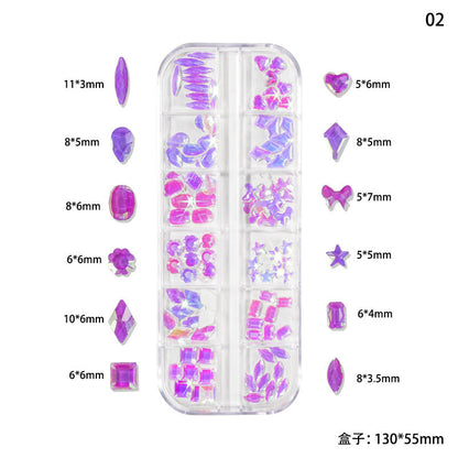 New nail art special-shaped diamond fantasy special-shaped flat bottom nail art diamond glass diamond jewelry nail stickers sequins accessories wholesale