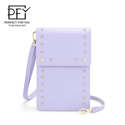 2024 new mobile phone bag Korean women's bag simple and versatile large capacity vertical one-shoulder crossbody mini bag 