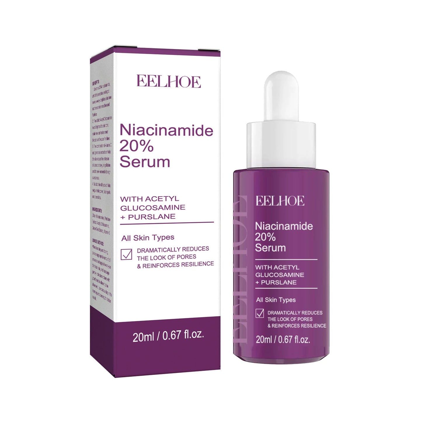 EELHOE Niacinamide Firming Essence ជួយបំប៉នស្បែកមុខ បំបាត់ស្នាមអុចខ្មៅ សង្វារ ស្នាមជ្រួញ និងបង្រួមរន្ធញើស 