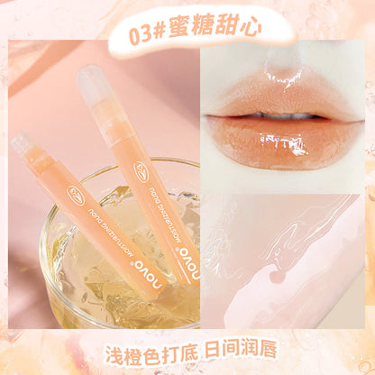 Novo Dudu Lip Oil ផ្តល់សំណើមដល់បបូរមាត់ ផ្តល់សំណើម និងប្រឆាំងការស្ងួតបបូរមាត់ កំចាត់ស្បែកដែលងាប់ និងកាត់បន្ថយបន្ទាត់បបូរមាត់ ក្រែមលាបមាត់ 