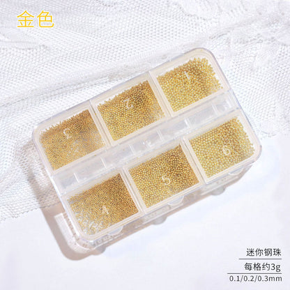 美甲饰品网红2024新款混装珍珠花朵平底钻钢珠金箔做指甲装饰品