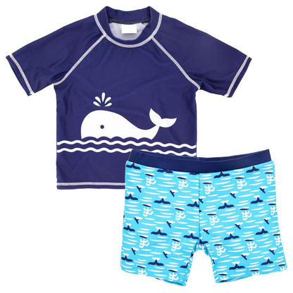 Boys swimsuit cartoon sun protection medium and large baby boy cute hot spring foreign trade children one-piece swimsuit manufacturers wholesale