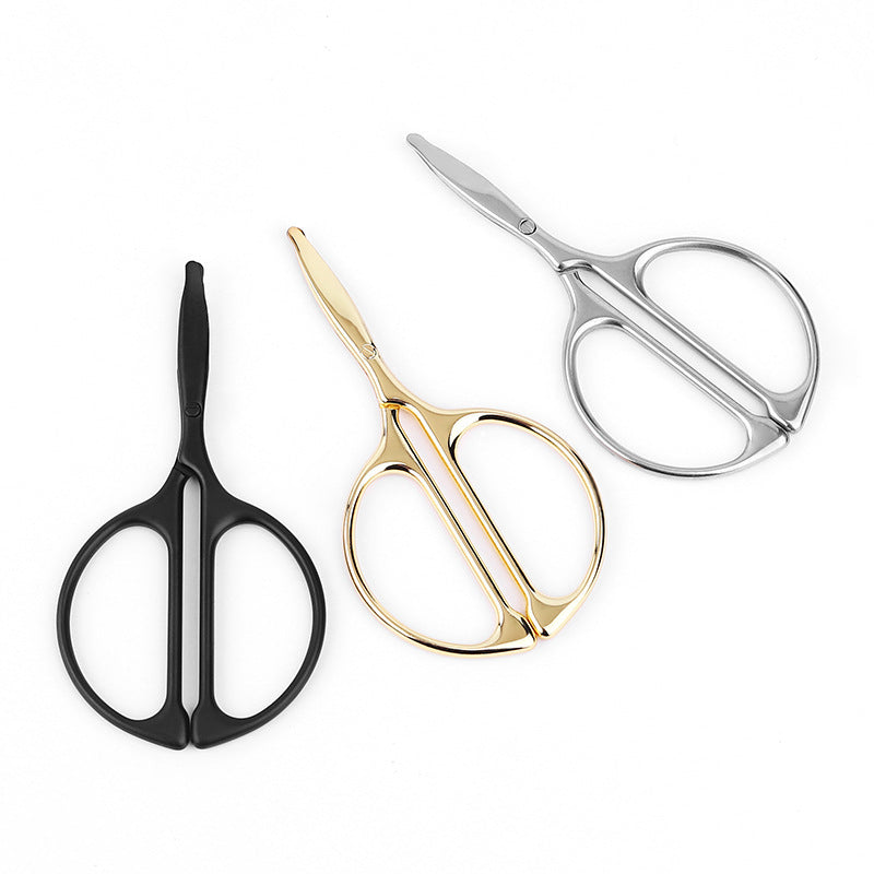 Nose hair trimmer artifact men's stainless steel round head scissors women's beauty scissors eyebrow trimming scissors manual scissors 