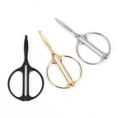 Nose hair trimmer artifact men's stainless steel round head scissors women's beauty scissors eyebrow trimming scissors manual scissors 