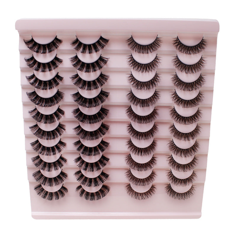 Dingsen false eyelashes factory cross-border stable supply 20 pairs of DD Russian curled eyelashes European and American thick