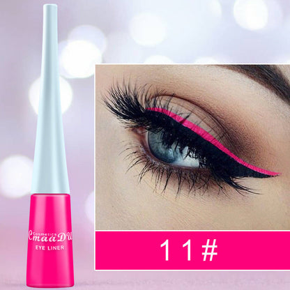 Cross-border cosmetics color liquid eyeliner pen 17 colors eyeliner fine matte long-lasting makeup not easy to smudge and remove stage makeup foreign trade