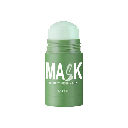 OUHOE green tea mask stick acne blackhead acne facial deep cleansing firming pores smearable mask mud 