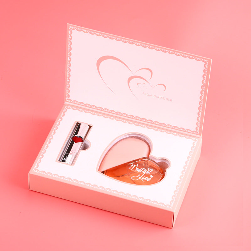 Internet celebrity hot-selling Di Xianger first love Paris pink heart perfume lipstick gift box long-lasting light fragrance Vietnam wholesale 